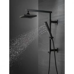 Delta Zura 4-Spray 1.4 in. Single Wall Mount Handheld H2Okinetic Shower Head in Matte Black -Bathroom Faucets Store matte black delta handheld shower heads 59140 bl pk 76 1000