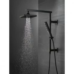 Delta Zura 4-Spray 1.4 in. Single Wall Mount Handheld H2Okinetic Shower Head in Matte Black -Bathroom Faucets Store matte black delta handheld shower heads 59140 bl pk a0 1000