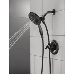 Delta Chamberlain In2ition 2-in-1 Single-Handle 4-Spray Shower Faucet in Matte Black (Valve Included) -Bathroom Faucets Store matte black delta shower faucets 142747 bl i 44 1000
