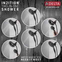 Delta Arvo In2ition Two-in-One Single-Handle 4-Spray Shower Faucet in Matte Black (Valve Included) -Bathroom Faucets Store matte black delta shower faucets 142840 bl i 40 1000
