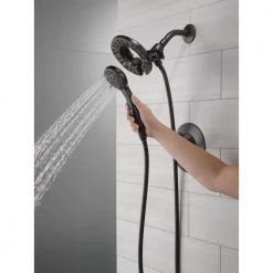 Delta Arvo In2ition Two-in-One Single-Handle 4-Spray Shower Faucet in Matte Black (Valve Included) -Bathroom Faucets Store matte black delta shower faucets 142840 bl i 76 1000
