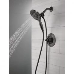 Delta Arvo In2ition Two-in-One Single-Handle 4-Spray Shower Faucet in Matte Black (Valve Included) -Bathroom Faucets Store matte black delta shower faucets 142840 bl i fa 1000