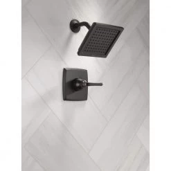 Delta Geist Single-Handle 1-Spray Shower Faucet in Matte Black (Valve Included) -Bathroom Faucets Store matte black delta shower faucets 142864 bl 1f 1000