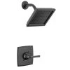 Delta Geist Single-Handle 1-Spray Shower Faucet in Matte Black (Valve Included)