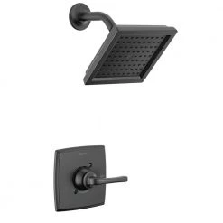 Delta Geist Single-Handle 1-Spray Shower Faucet in Matte Black (Valve Included)