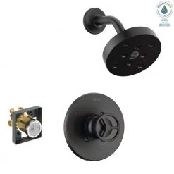 Delta Trinsic Single-Handle 1-Spray Shower Faucet in Matte Black (Valve Included) -Bathroom Faucets Store matte black delta shower faucets fvs2 tr2101 bl 31 1000
