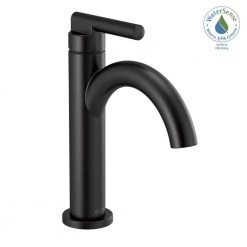 Delta Nicoli J-Spout Single Hole Single-Handle Bathroom Faucet in Matte Black -Bathroom Faucets Store matte black delta single hole bathroom faucets 15749lf bl 31 1000