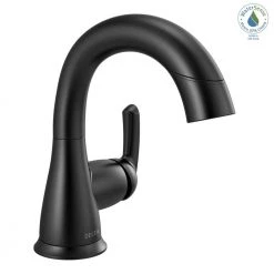 Delta Broadmoor Single Hole Single-Handle Bathroom Faucet with Pull-Down Sprayer in Matte Black -Bathroom Faucets Store matte black delta single hole bathroom faucets 15765lf blpd 31 1000