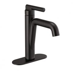 Delta Nicoli Single Hole Single-Handle Bathroom Faucet in Matte Black