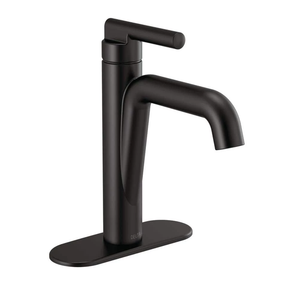 Delta Nicoli Single Hole Single-Handle Bathroom Faucet in Matte Black 1 Delta Nicoli Single Hole Single-Handle Bathroom Faucet in Matte Black