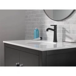Delta Greydon Single Handle Single Hole Bathroom Faucet in Matte Black -Bathroom Faucets Store matte black delta single hole bathroom faucets 15860lf bl 44 1000