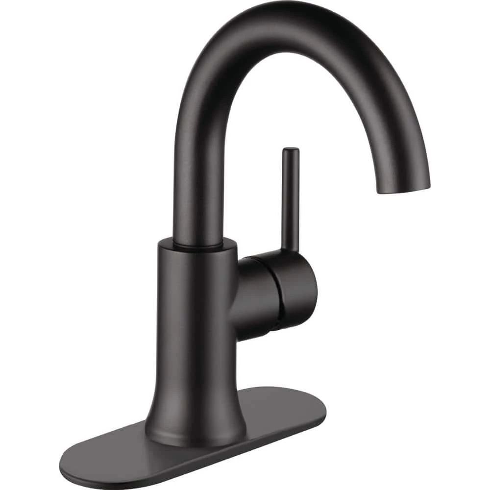 Delta Trinsic Single Hole Single-Handle Bathroom Faucet with Metal Drain Assembly in Matte Black 8 Delta Trinsic Single Hole Single-Handle Bathroom Faucet with Metal Drain Assembly in Matte Black - Image 8