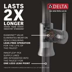 Delta Trinsic Single Hole Single-Handle Bathroom Faucet with Metal Drain Assembly in Matte Black 15 Delta Trinsic Single Hole Single-Handle Bathroom Faucet with Metal Drain Assembly in Matte Black -Bathroom Faucets Store matte black delta single hole bathroom faucets 559ha bl dst a0 1000