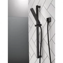 Delta Ara 1-Spray 1.75 GPM Slide Bar Mount Hand Shower Featuring H2Okinetic in Matte Black 10 Delta Ara 1-Spray 1.75 GPM Slide Bar Mount Hand Shower Featuring H2Okinetic in Matte Black -Bathroom Faucets Store matte black delta wall bar shower kits 51567 bl 4f 1000