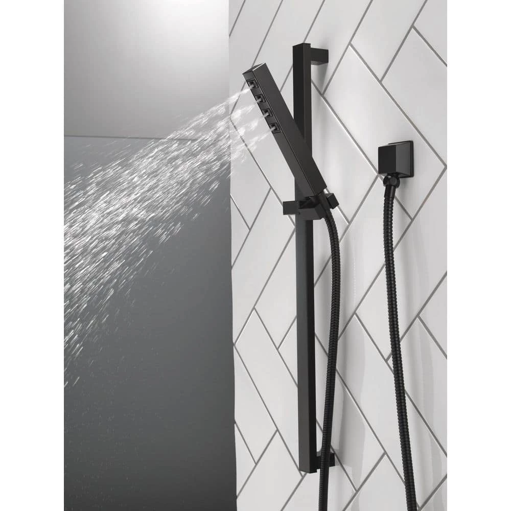 Delta Ara 1-Spray 1.75 GPM Slide Bar Mount Hand Shower Featuring H2Okinetic in Matte Black 2 Delta Ara 1-Spray 1.75 GPM Slide Bar Mount Hand Shower Featuring H2Okinetic in Matte Black - Image 2