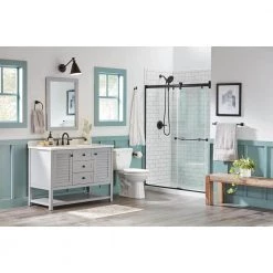 Delta Chamberlain 8 in. Widespread 2-Handle Bathroom Faucet in Matte Black -Bathroom Faucets Store matte black delta widespread bathroom faucets 35747lf bl 4f 1000