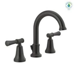 Delta Chamberlain 8 in. Widespread 2-Handle Bathroom Faucet in Matte Black