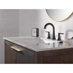Delta Greydon 8 in. Widespread Double Handle Bathroom Faucet in Matte Black -Bathroom Faucets Store matte black delta widespread bathroom faucets 35860lf bl 1f 1000