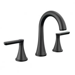 Delta Greydon 8 in. Widespread Double Handle Bathroom Faucet in Matte Black