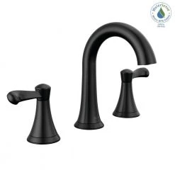 Delta Esato 8 in. Widespread Double Handle Bathroom Faucet in Matte Black -Bathroom Faucets Store matte black delta widespread bathroom faucets 35897lf bl 31 1000