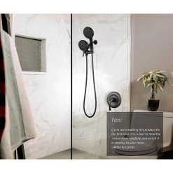 ELLO&ALLO Single-Handle 48-Spray Tub and Shower Faucet Handheld Combo with 5 in. Shower Head in Matte Black (Valve Included) -Bathroom Faucets Store matte black ello allo bathtub shower faucet combos es b 1005 31 1000