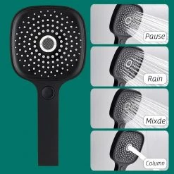 ELLO&ALLO 2-Handle 2-Spray Handheld Tub and Shower Faucet with 8 in. Shower Head Combo in Matte Black (Valve Included) -Bathroom Faucets Store matte black ello allo bathtub shower faucet combos es b p200 4f 1000