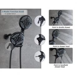 ELLO&ALLO Single-Handle 24-Spray Tub and Shower Faucet Handheld Combo with 5 in. Shower Head in Matte Black (Valve Included) -Bathroom Faucets Store matte black ello allo bathtub shower faucet combos es b t1002 1f 1000