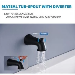 ELLO&ALLO Single-Handle 48-Spray Tub and Shower Faucet Handheld Combo with 5 in. Shower Head in Matte Black (Valve Included) -Bathroom Faucets Store matte black ello allo bathtub shower faucet combos es b t1006 1f 1000