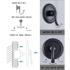 ELLO&ALLO Single-Handle 24-Spray Shower Faucet and Handheld Shower Combo with 5 in. Shower Head in Matte Black -Bathroom Faucets Store matte black ello allo shower faucets as b 1001 1f 1000
