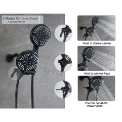 ELLO&ALLO Single-Handle 24-Spray Shower Faucet and Handheld Shower Combo with 5 in. Shower Head in Matte Black -Bathroom Faucets Store matte black ello allo shower faucets as b 1001 4f 1000