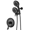 ELLO&ALLO Single-Handle 24-Spray Shower Faucet and Handheld Shower Combo with 5 in. Shower Head in Matte Black
