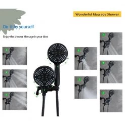 ELLO&ALLO Single-Handle 24- -Spray Shower Faucet and Handheld Shower Combo with 5 in. Shower Head in Matte Black (Valve Included) -Bathroom Faucets Store matte black ello allo shower faucets es b 1001 1f 1000