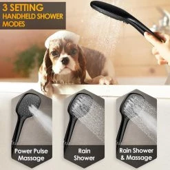 EVERSTEIN 3-Spray Patterns with 2.5 GPM 10 in. Wall Mount Dual Shower Heads with Handheld in Matte Black (Valve Included) -Bathroom Faucets Store matte black everstein dual shower heads sf 2f10w 6646 bk 40 1000