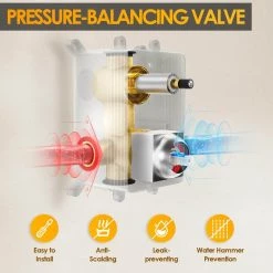 EVERSTEIN 3-Spray Patterns with 2.5 GPM 10 in. Wall Mount Dual Shower Heads with Handheld in Matte Black (Valve Included) -Bathroom Faucets Store matte black everstein dual shower heads sf 2f10w 6646 bk 66 1000