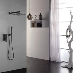 GIVING TREE 2-Spray Patterns with 2.0 GPM 10 in. Wall Mount Dual Shower Heads Hand Shower Faucet with High Pressure in Matte Black -Bathroom Faucets Store matte black giving tree dual shower heads xlhddtsh0002 31 1000