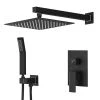 GIVING TREE 2-Spray Patterns with 2.0 GPM 10 in. Wall Mount Dual Shower Heads Hand Shower Faucet with High Pressure in Matte Black