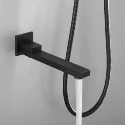GIVING TREE 3-Spray Patterns with 2.0 GPM 10 in. Tub Wall Mount Dual Shower Heads Handshower in Matte Black -Bathroom Faucets Store matte black giving tree dual shower heads xlhddtsh0004 4f 1000