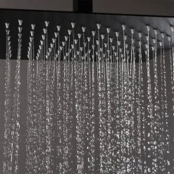 GIVING TREE Single-Handle 3-Spray Ceiling Mount 12 in. Square Shower Faucet with Hand Shower in Matte Black (Valve Included) -Bathroom Faucets Store matte black giving tree shower faucets hdyn zg0014 66 1000