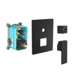 GIVING TREE Single-Handle 3-Spray Ceiling Mount 12 in. Square Shower Faucet with Hand Shower in Matte Black (Valve Included) -Bathroom Faucets Store matte black giving tree shower faucets hdyn zg0014 fa 1000