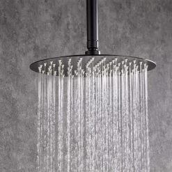 GIVING TREE Single-Handle 3-Spray Ceiling Mount 10 in. Shower Faucet with Hand Shower in Matte Black (Valve Included) -Bathroom Faucets Store matte black giving tree shower faucets hdyn zg0103 66 1000