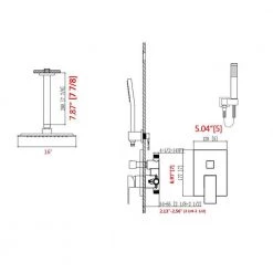 GIVING TREE Single-Handle 2-Spray 16 in. Ceiling Mount Rainfall Shower Heads 360° Swivel with Hand Shower Faucet in Matte Black -Bathroom Faucets Store matte black giving tree shower faucets xlhddotu0101 40 1000