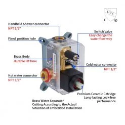 GIVING TREE Single-Handle 2-Spray 16 in. Ceiling Mount Rainfall Shower Heads 360° Swivel with Hand Shower Faucet in Matte Black -Bathroom Faucets Store matte black giving tree shower faucets xlhddotu0101 44 1000