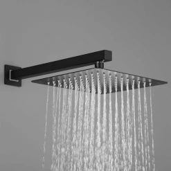 GIVING TREE Single-Handle 2-Spray High Pressure Wall Mount 10 in. Shower Head Hand Shower Faucet in Matte Black (Valve Included) -Bathroom Faucets Store matte black giving tree shower faucets xlhddtfh0022 4f 1000