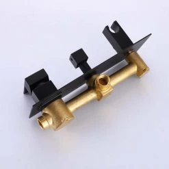 GIVING TREE Single Handle 2-Spray with 12 in. Tub Shower Faucet High Pressure Shower Heads in Matte Black (Valve Included) -Bathroom Faucets Store matte black giving tree shower faucets xlhdmmtm0004 76 1000