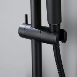 GIVING TREE 4-Spray Function Wall Bar Shower Kit with Showerhead Hand Shower Adjustable Slide Bar and Soap Dish in Matte Black -Bathroom Faucets Store matte black giving tree wall bar shower kits xlhddtfa0169 1d 1000