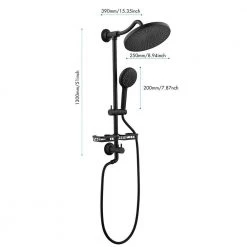 GIVING TREE 4-Spray Function Wall Bar Shower Kit with Showerhead Hand Shower Adjustable Slide Bar and Soap Dish in Matte Black -Bathroom Faucets Store matte black giving tree wall bar shower kits xlhddtfa0169 40 1000