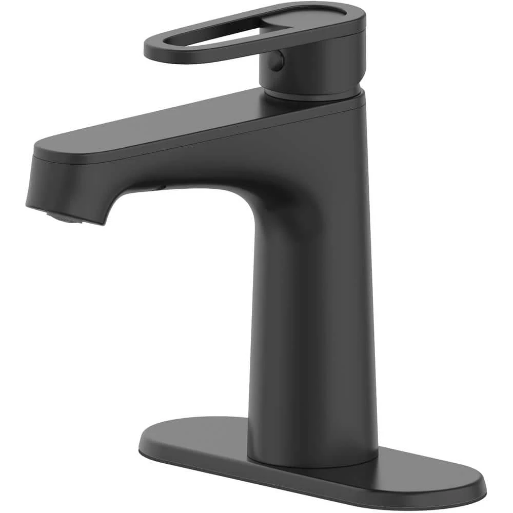 Glacier Bay Kendrick Single Hole Single-Handle Bathroom Faucet in Matte Black 1 Glacier Bay Kendrick Single Hole Single-Handle Bathroom Faucet in Matte Black