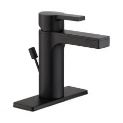 Glacier Bay Modern Contemporary Single Hole Single-Handle Low-Arc Bathroom Faucet in Matte Black