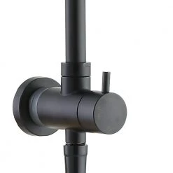 Glacier Bay Modern Wall Bar Shower Kit 1-Spray 8 in. Square Rain Shower Head with Hand Shower in Matte Black (Valve Not Included) -Bathroom Faucets Store matte black glacier bay wall bar shower kits hd58101 x5110h 66 1000