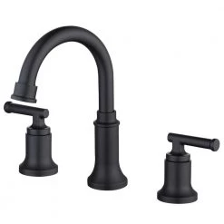 Glacier Bay Oswell 8 in. Widespread 2-Handle High-Arc Bathroom Faucet in Matte Black